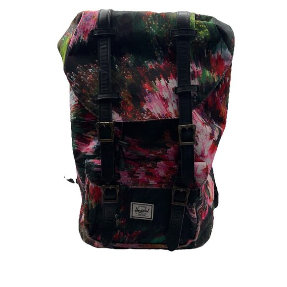 Herschel Suppmy Co. Handbags - Herschel Supply Co Retreat Pixel Floral Black And Pink Large Backpack W/sleeve